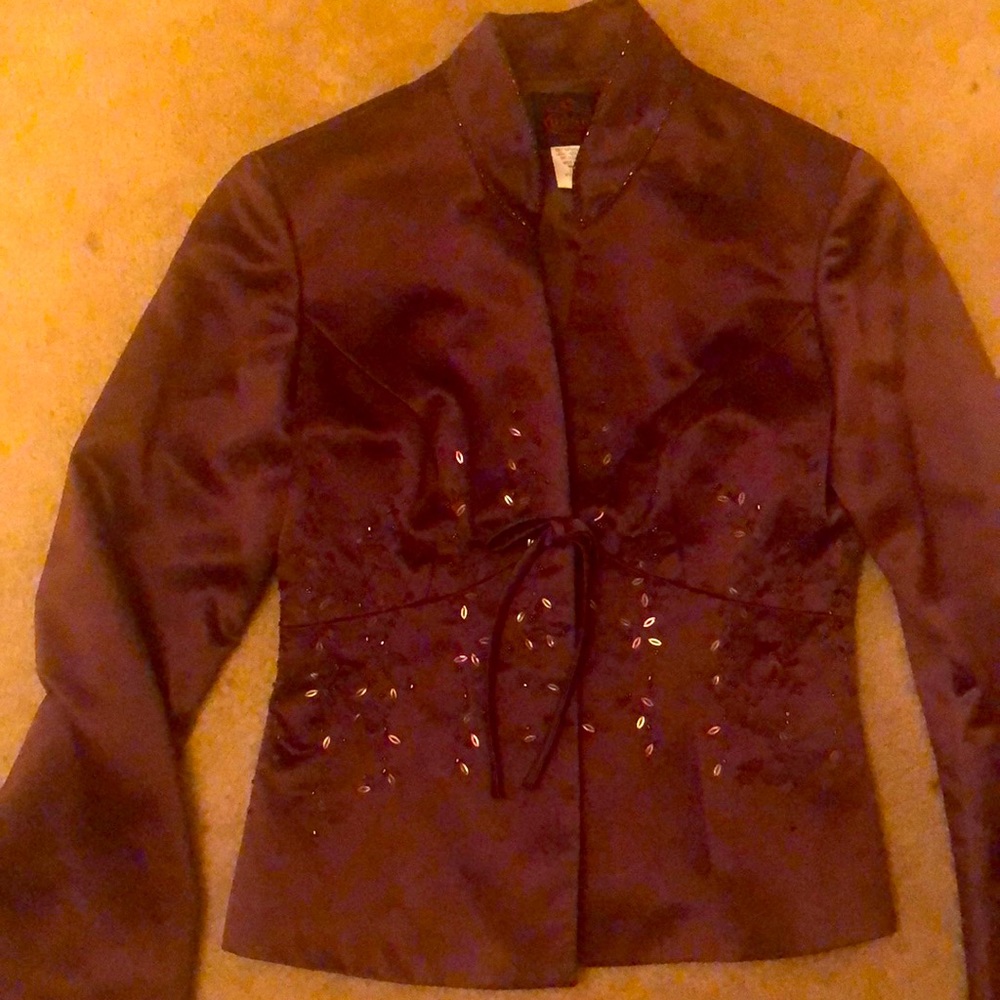 Brown detailed blazer jacket